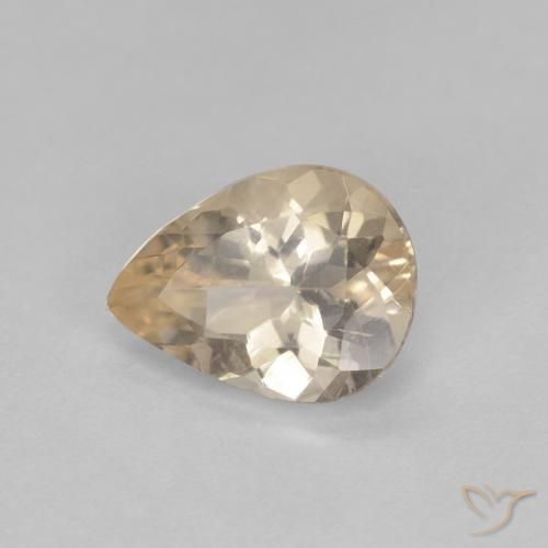 Morganita Dorado claro natural de 0.84 ct, En forma de pera, VS
