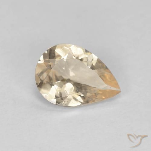 Morganita Dorado claro natural de 0.63 ct, En forma de pera, VS
