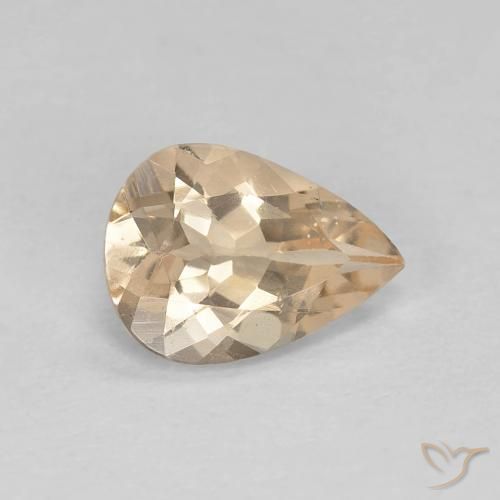 0.85ct Natural Light Neutral Orange Morganita, En forma de pera, VS