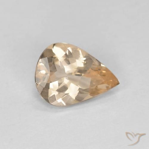 Morganita Naranja claro natural de 0.75 ct, En forma de pera, VVS-VS