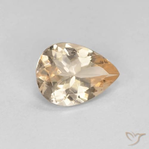 0.74ct Natural Light Neutral Orange Morganita, En forma de pera, VVS-VS