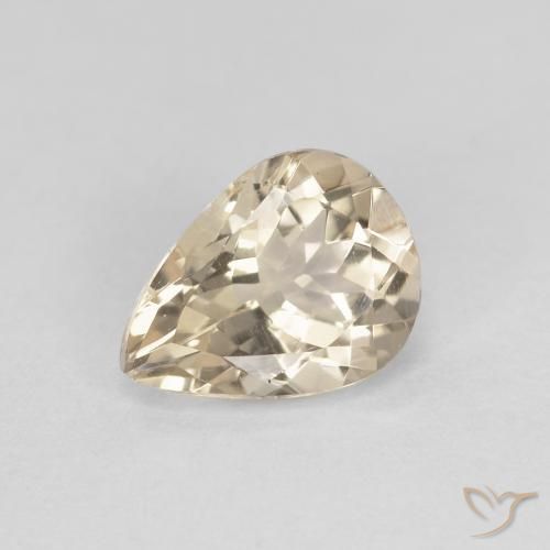 Morganita Dorado claro natural de 0.91 ct, En forma de pera, VVS
