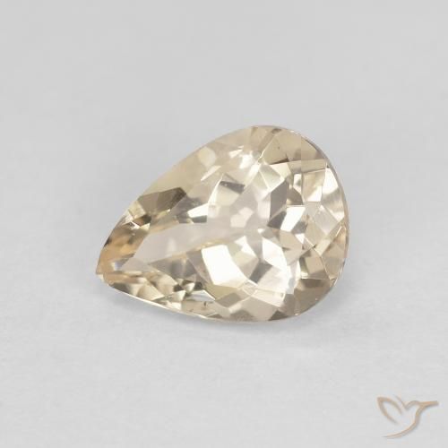 Morganita Dorado claro natural de 0.91 ct, En forma de pera, VVS
