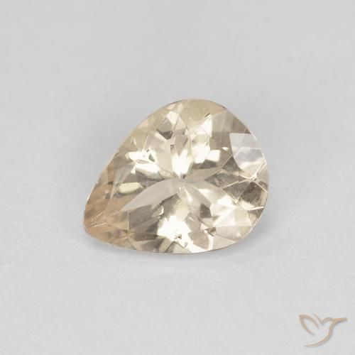 Morganita Dorado claro natural de 0.70 ct, En forma de pera, VS
