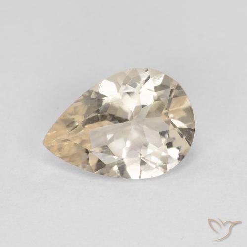 Morganita Dorado claro natural de 0.88 ct, En forma de pera, VVS