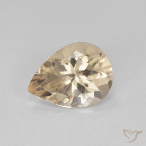 0.90ct Natural Dorado claro Morganita, En forma de pera, VS