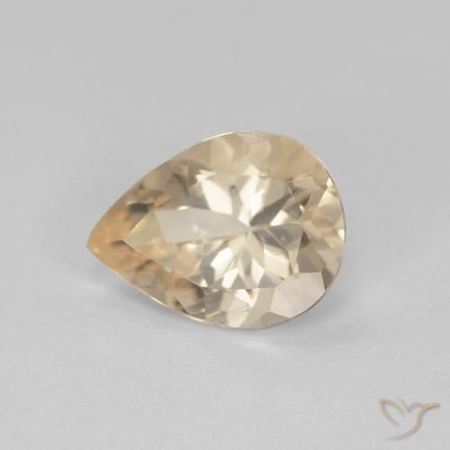 Morganita Dorado claro natural de 0.90 ct, En forma de pera, VS