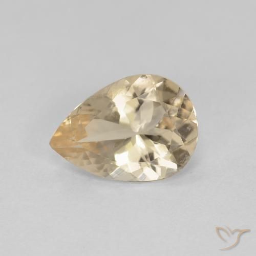 0.76ct Natural Dorado claro Morganita, En forma de pera, VVS-VS