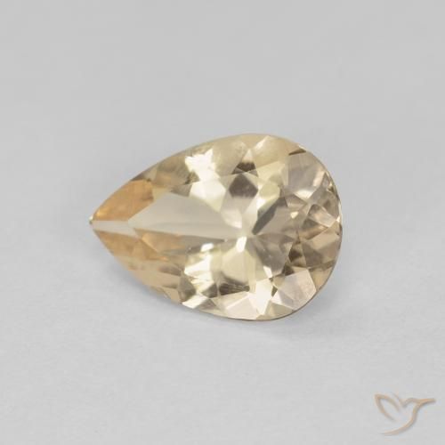 Morganita Dorado claro natural de 0.76 ct, En forma de pera, VVS-VS