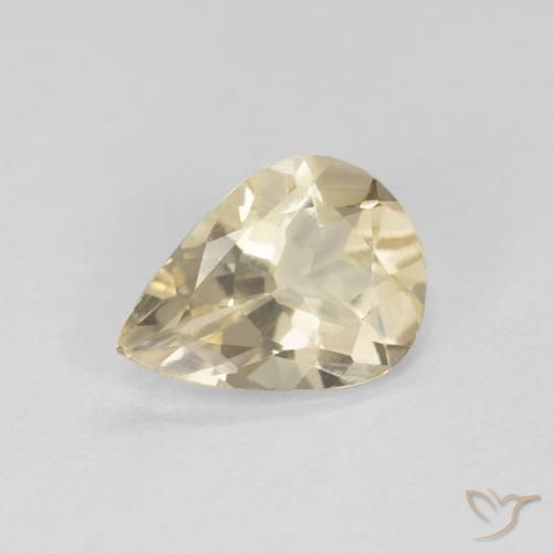Morganita Dorado claro natural de 0.75 ct, En forma de pera, VVS