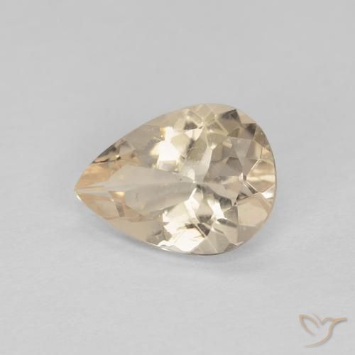 Morganita Dorado claro natural de 0.78 ct, En forma de pera, VS