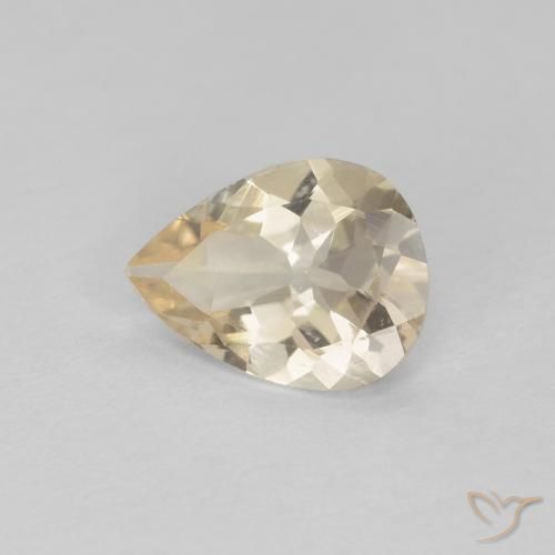 Morganita Dorado claro natural de 0.70 ct, En forma de pera, VS