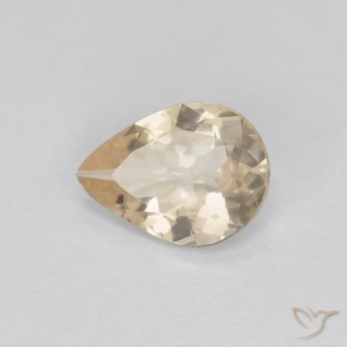 Morganita Dorado claro natural de 0.75 ct, En forma de pera, VS