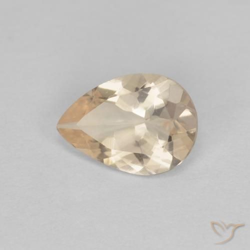 Morganita Dorado claro natural de 0.75 ct, En forma de pera, VS