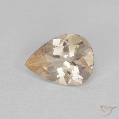 Morganita Dorado claro natural de 0.86 ct, En forma de pera, VS
