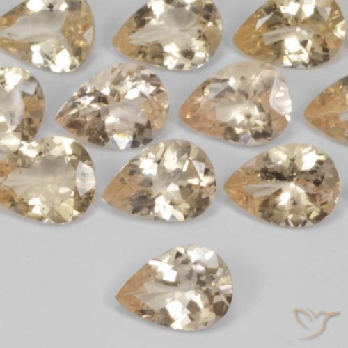 Morganita Oro natural de 0.85 ct, En forma de pera, VS