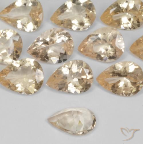 Morganita Oro natural de 0.85 ct, En forma de pera, VS