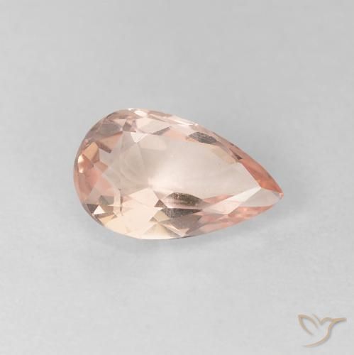 Morganita Rosado medio natural de 0.79 ct, En forma de pera, VVS