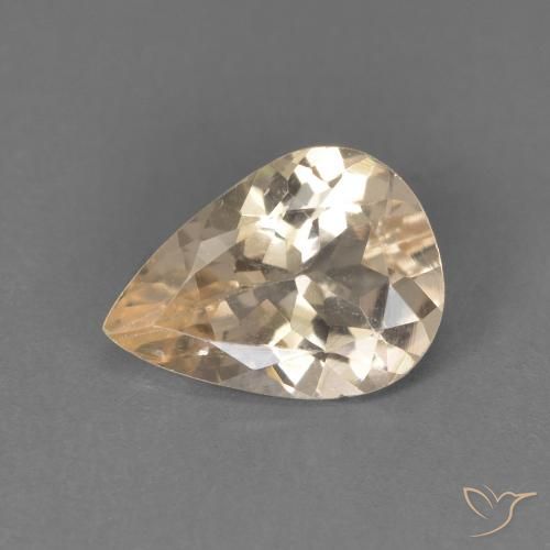 0.89ct Natural Naranja claro Morganita, En forma de pera, VVS-VS
