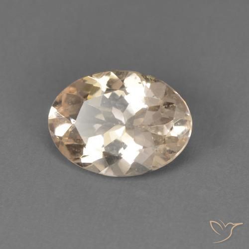 Morganita Light Neutral Orange natural de 0.89 ct, Ovalada, VVS-VS