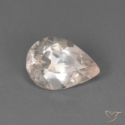Morganita Rosado salmón natural de 0.82 ct, En forma de pera, SI