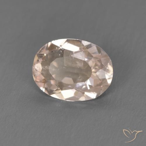 Morganita Rosado salmón natural de 0.77 ct, Ovalada, VS