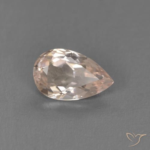 Morganita Rosado salmón natural de 0.62 ct, En forma de pera, VVS