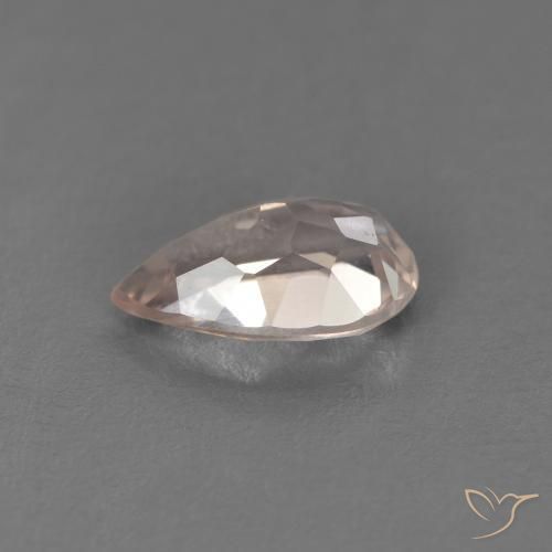 Morganita Rosado salmón natural de 0.62 ct, En forma de pera, VVS