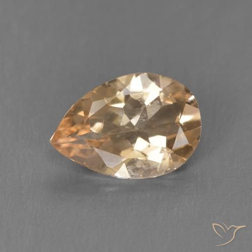 0.78ct Natural Naranja claro Morganita, En forma de pera, VS