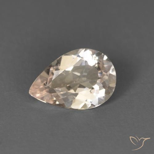 Morganita Rosado muy claro natural de 0.52 ct, En forma de pera, VS