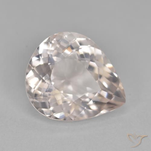Morganita Rosado salmón natural de 3.35 ct, En forma de pera, VVS-VS