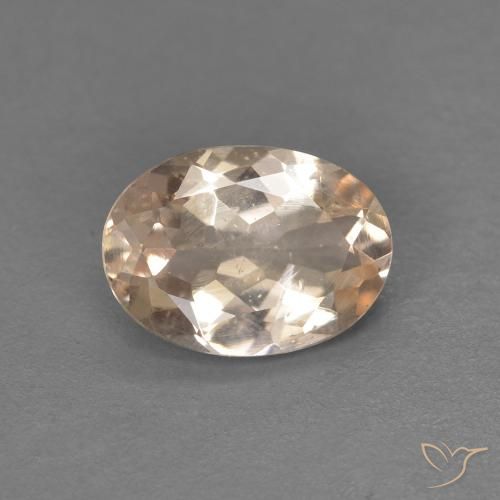 0.91ct Natural Naranja claro morganita, Ovalada, VS