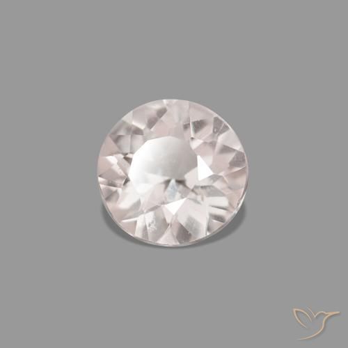 Morganita Rosado claro natural de 0.13 ct, Redondo, VVS-VS