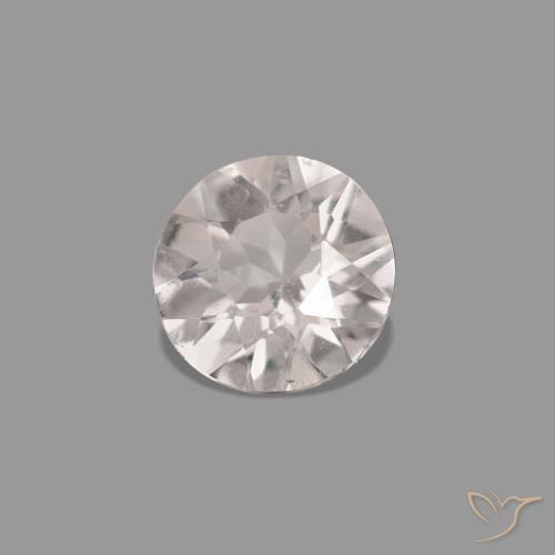 Morganita Rosado claro natural de 0.22 ct, Redondo, VVS-VS