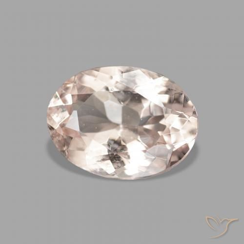 Morganita Medium Light-Pink natural de 0.95 ct, Ovalada, VVS-VS