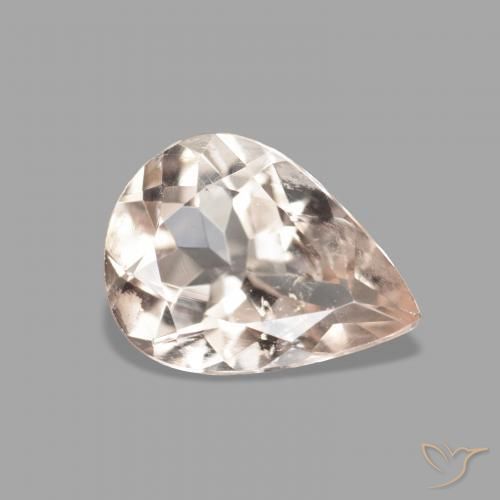 Morganita Rosado medio natural de 0.96 ct, En forma de pera, VS