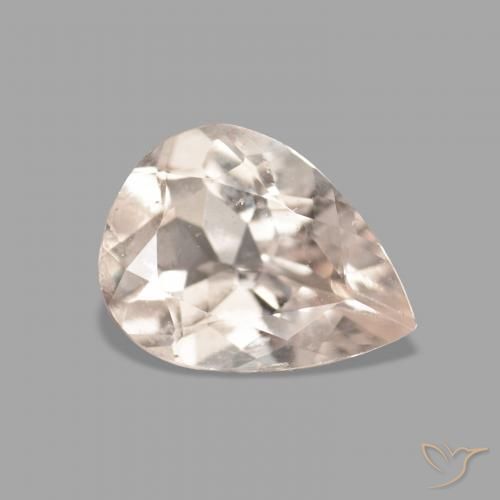 Morganita Rosado medio natural de 0.92 ct, En forma de pera, VVS-VS