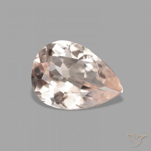 Morganita Rosado medio natural de 0.84 ct, En forma de pera, VVS-VS