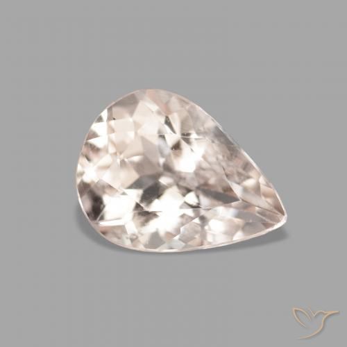Morganita Rosado salmón natural de 0.94 ct, En forma de pera, VVS