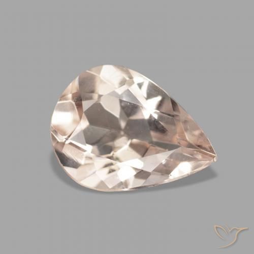 Morganita Rosado medio natural de 0.95 ct, En forma de pera, VVS