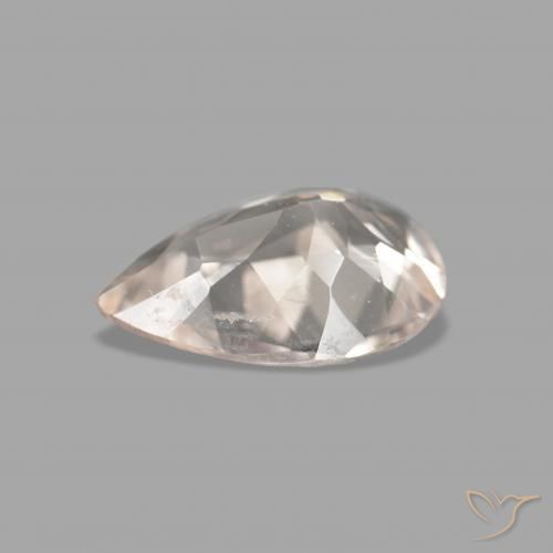 Morganita Rosado salmón natural de 0.66 ct, En forma de pera, VVS
