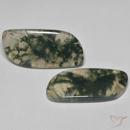 Gemas de Ágata musgosa Multicolor natural de 33.46 ct, Elegante, Transparente