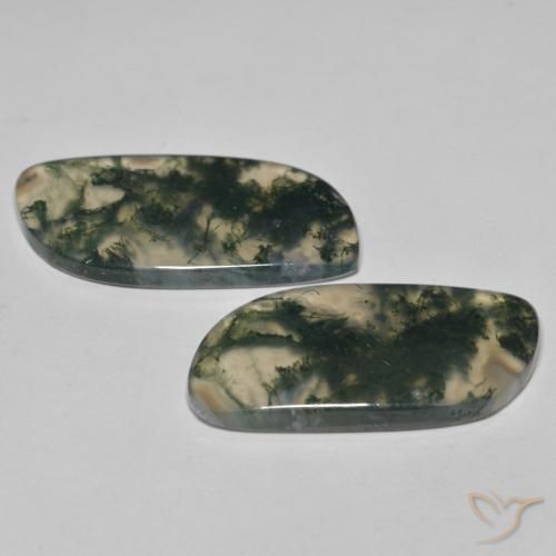 Gemas de Ágata musgosa Multicolor natural de 33.46 ct, Elegante, Transparente