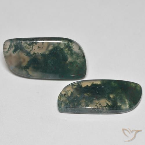 Gemas de Ágata musgosa Multicolor natural de 19.80 ct, Elegante, Transparente
