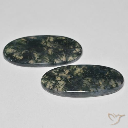 Gemas de Ágata musgosa Multicolor natural de 25.55 ct, Ovalada, Transparente