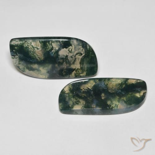 Gemas de Ágata musgosa Multicolor natural de 32.97 ct, Elegante, Transparente
