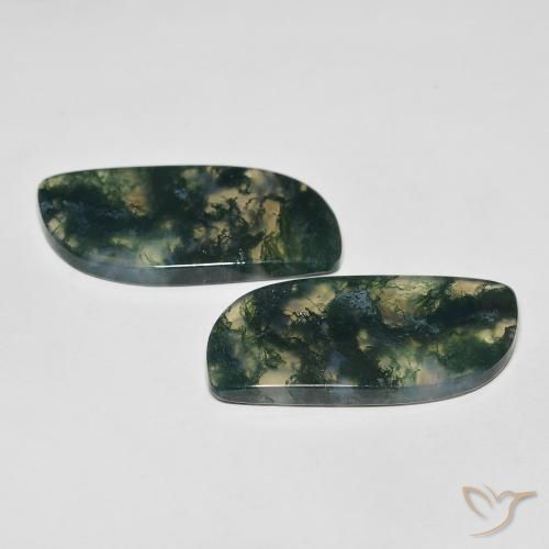 Gemas de Ágata musgosa Multicolor natural de 32.97 ct, Elegante, Transparente