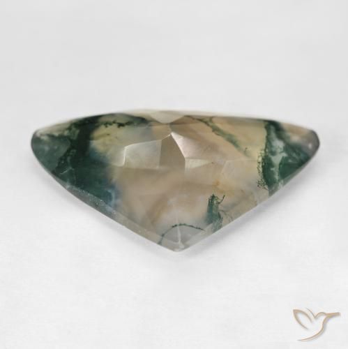Ágata musgosa Multicolor natural de 29.68 ct, En forma de pera, Transparente