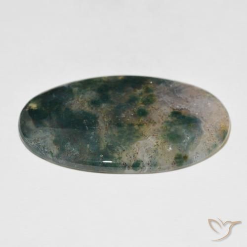 Ágata musgosa Multicolor natural de 52.44 ct, Ovalada, Translúcido