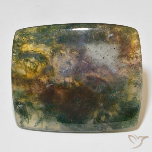 86.48ct Natural Multicolor ágata de musgo, Forma Cojín, Translúcido